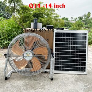 Quạt năng lượng chân quỳ inox 14 inch 5 cánh mẫu mới 2026